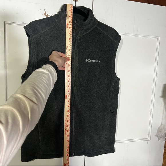 Columbia Men's Fleece Vest Full Zip Black Silver Logo Size Small Outerwear - Picture 5 of 8